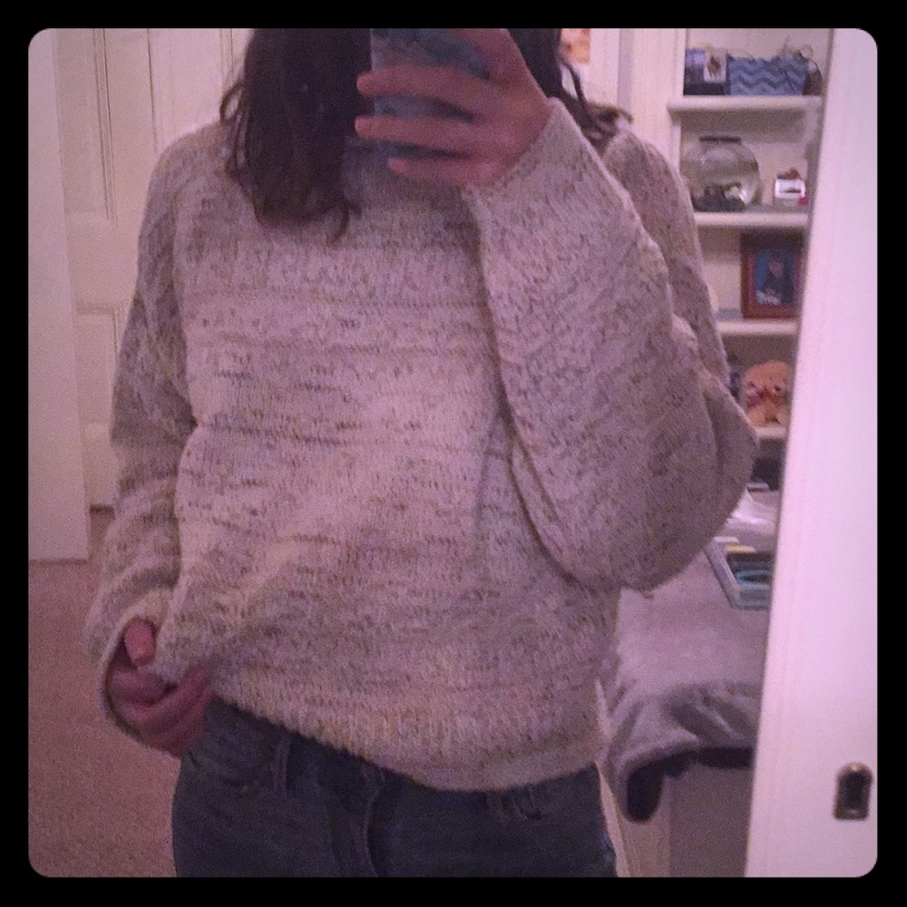 Cream White Thrift Sweater